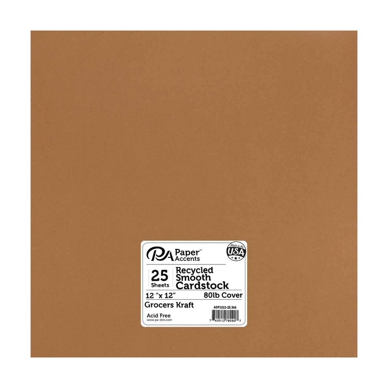 PA Paper Accents Recycled Cardstock 12" x 12" Dijon, 80lb colored cardstock paper for card making, scrapbooking, printing, quilling and crafts, 25 piece pack